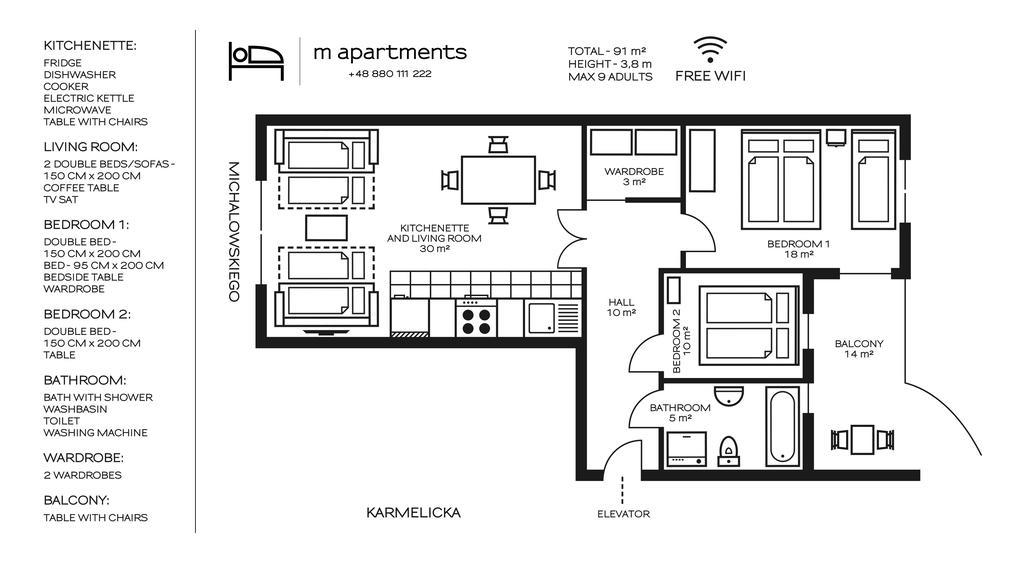 M Apartments Krakau Exterior foto